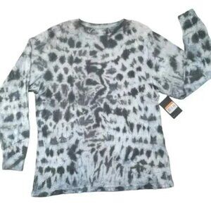 Galaxy By Harvic Men's Long Sleeve Crew Neck Black Tee Shirt Tie Dye XL & L NWT